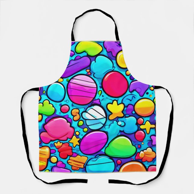 Vibrant Abstract Candyland Apron (Front)
