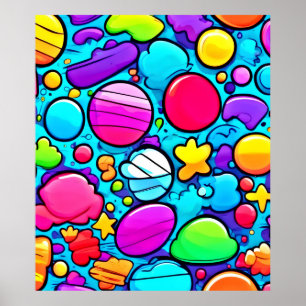 Vibrant Abstract Candyland Poster