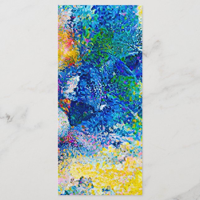 Vibrant Abstract Cat Art Print Bookmark  Menu (Front)
