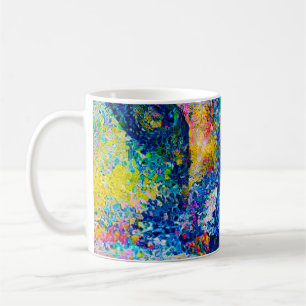 Vibrant Abstract Cat Art Print Coffee Mug