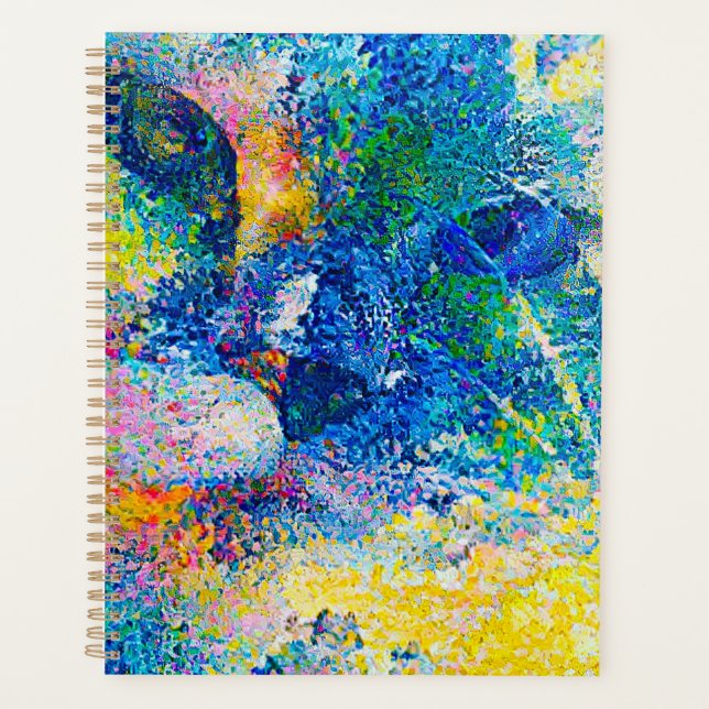 Vibrant Abstract Cat Art Print Planner (Front)