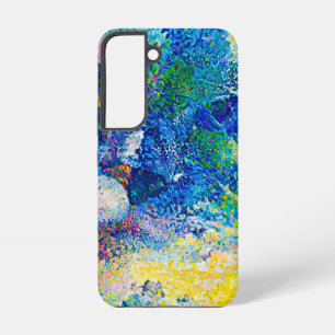 Vibrant Abstract Cat Art Print Samsung Galaxy Case