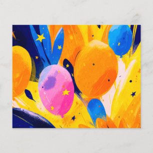 Vibrant Abstract Celebration with Colorful Balloon Flyer