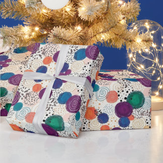 Vibrant Abstract Circle Gift Wrap