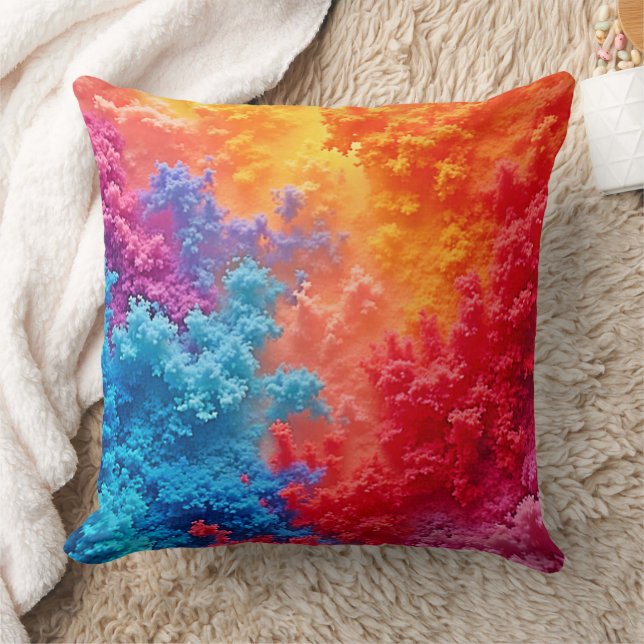 Vibrant Abstract Cloud Hues Cushion (Blanket)