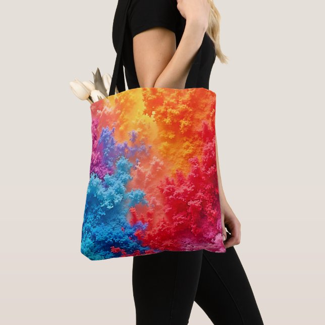 Vibrant Abstract Cloud Hues Tote Bag (Close Up)