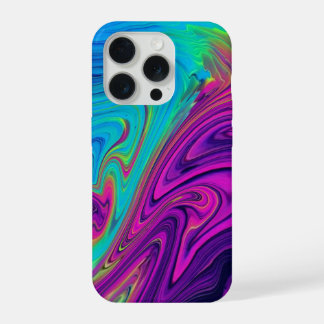 Vibrant Abstract Color Swirl | Neon Fluid Art iPhone 15 Pro Case