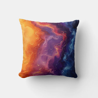 Vibrant Abstract Color Swirl Throw Pillow