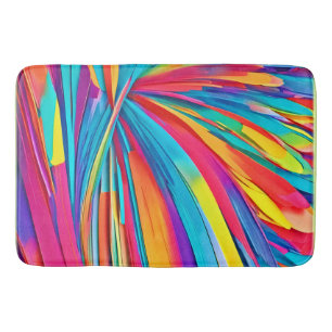 Vibrant Abstract Colour Burst Bath Mat