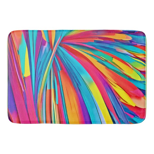 Vibrant Abstract Colour Burst Bath Mat (Front)