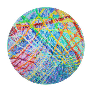 Vibrant Abstract Colour Explosion Pattern Cutting Board