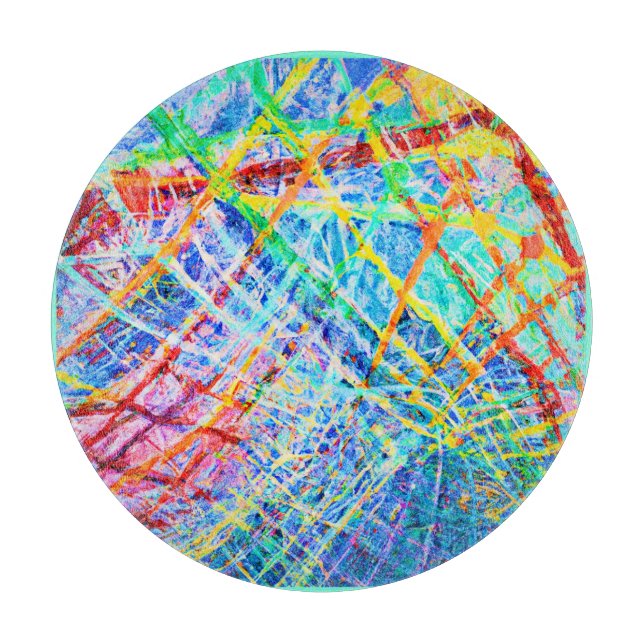 Vibrant Abstract Colour Explosion Pattern Cutting Board (Front)