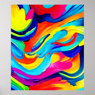 Vibrant Abstract Colour Flow Poster