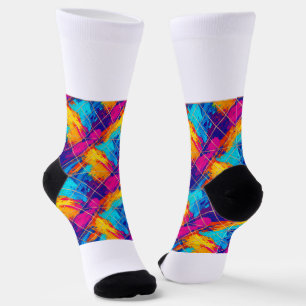 Vibrant Abstract Colour Splash Socks