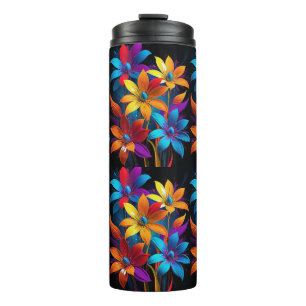 Vibrant Abstract Colourful Floral Art-32908 Thermal Tumbler