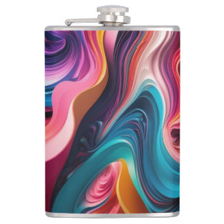 Vibrant Abstract Colours: Unleash Your Creativity Hip Flask
