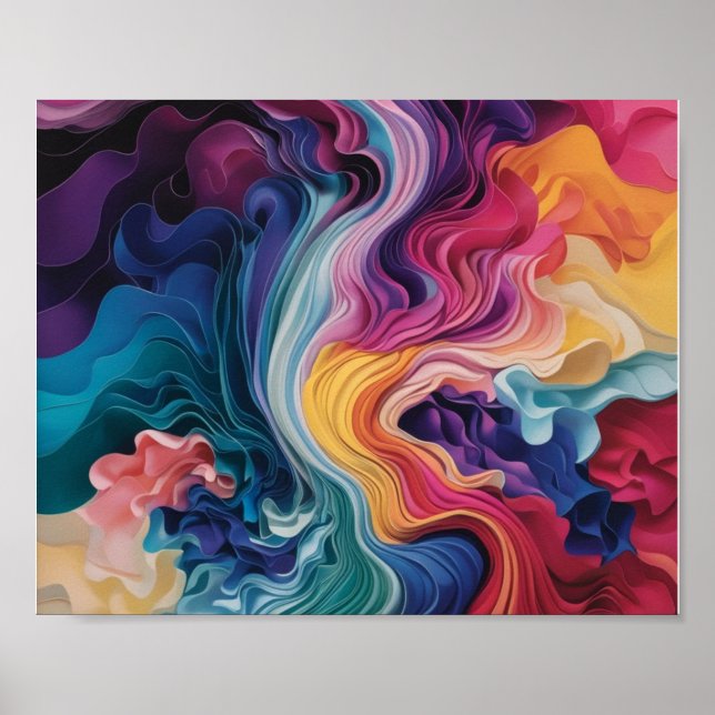 Vibrant Abstract Colours: Unleash Your Creativity Poster (Front)