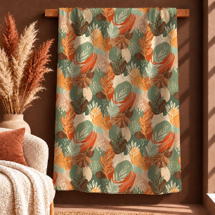 Vibrant Abstract Copper Sage Botanical Blanket