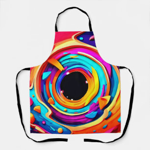 Vibrant Abstract Cosmic Vortex Art Apron