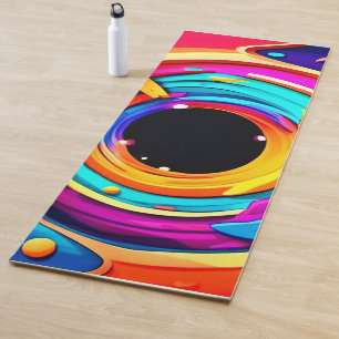 Vibrant Abstract Cosmic Vortex Art Yoga Mat