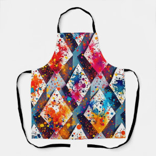 Vibrant Abstract Diamond Patterns Apron