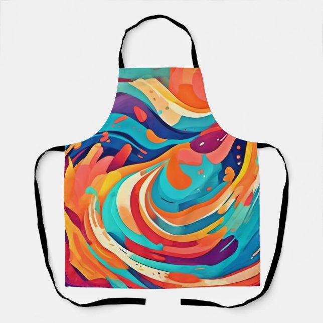 Vibrant Abstract Dreamscape Apron (Front)