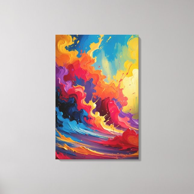 Vibrant Abstract Energy - Colourful Canvas Print (Front)