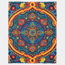 Vibrant Abstract Ethnic Huichol Tribal Pattern