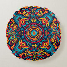 Vibrant Abstract Ethnic Huichol Tribal Pattern