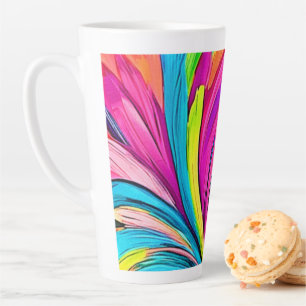 Vibrant Abstract Explosion Latte Mug