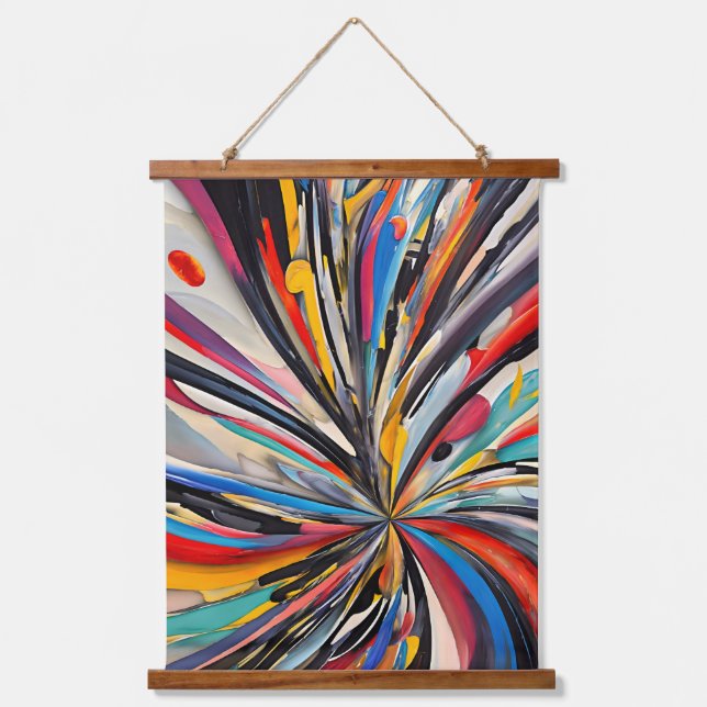 Vibrant Abstract Explosion Modern Art Hanging Tapestry (Front)