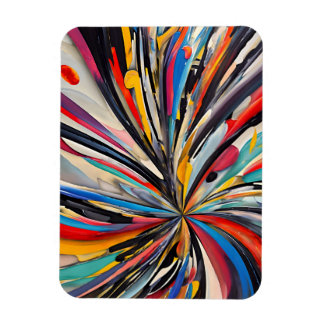 Vibrant Abstract Explosion Modern Art Magnet