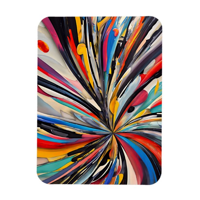 Vibrant Abstract Explosion Modern Art Magnet (Vertical)