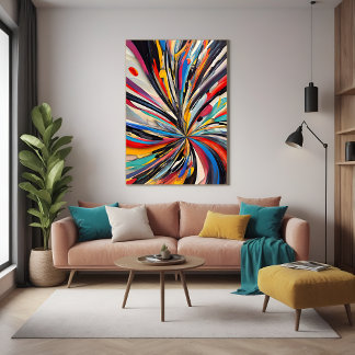 Vibrant Abstract Explosion Modern Art Poster