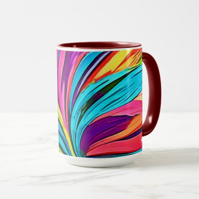 Vibrant Abstract Explosion Mug (Front Right)