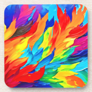 Vibrant Abstract Expressionism Painting Coaster