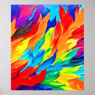 Vibrant Abstract Expressionism Painting  Poster