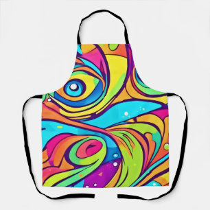 Vibrant Abstract Eyes Design Apron