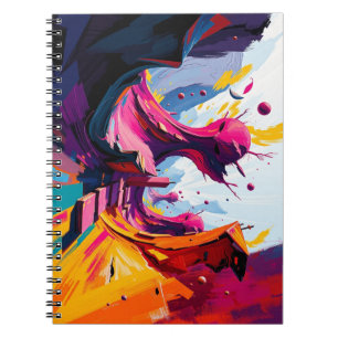 Vibrant Abstract Fantasy Landscape Notebook