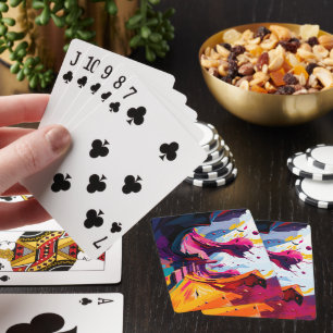 Vibrant Abstract Fantasy Landscape Playing Cards