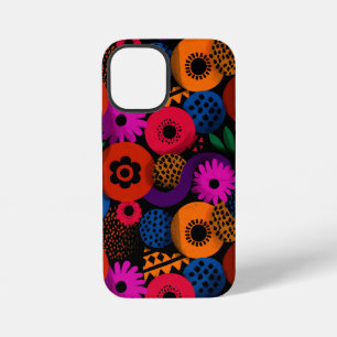 Vibrant Abstract Floral and Geometric Pattern iPhone 12 Mini Case