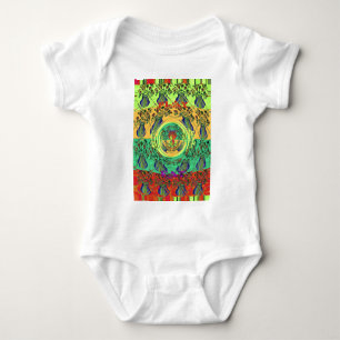 Vibrant Abstract Floral Art  Baby Bodysuit