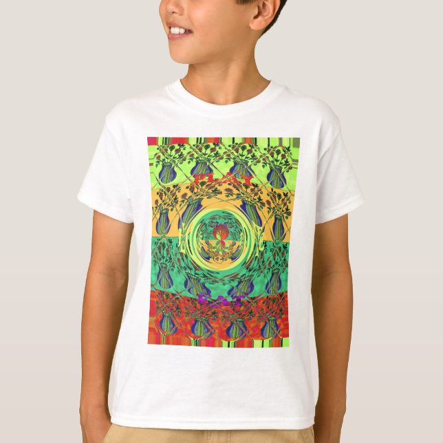 Vibrant Abstract Floral Art  T-Shirt (Front)