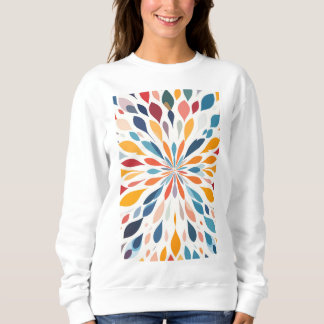 Vibrant Abstract Floral Burst Pattern Sweatshirt