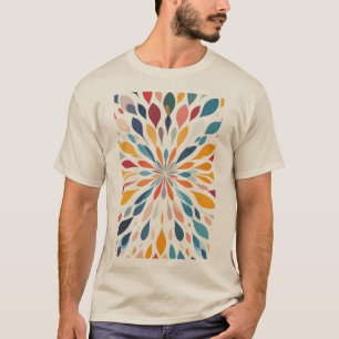 Vibrant Abstract Floral Burst Pattern T-Shirt