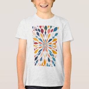 Vibrant Abstract Floral Burst Pattern  Tri-Blend Shirt