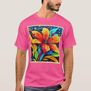 Vibrant Abstract Floral Burst T-Shirt