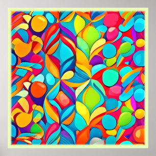 Vibrant Abstract Floral Explosion Poster