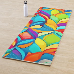 Vibrant Abstract Floral Explosion Yoga Mat