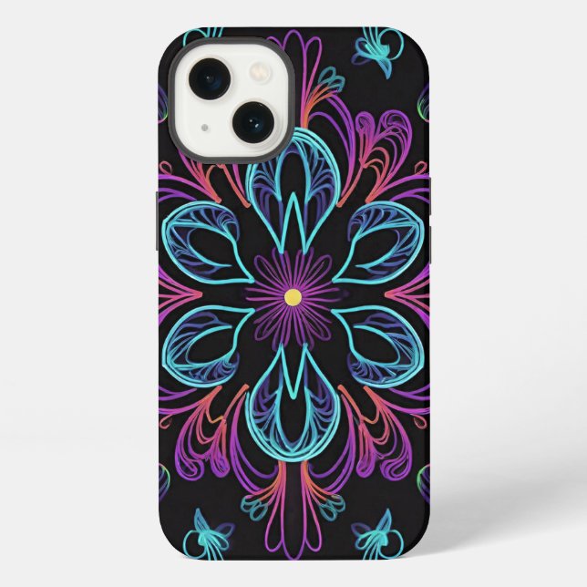 Vibrant Abstract Floral iPhone Case (Back)